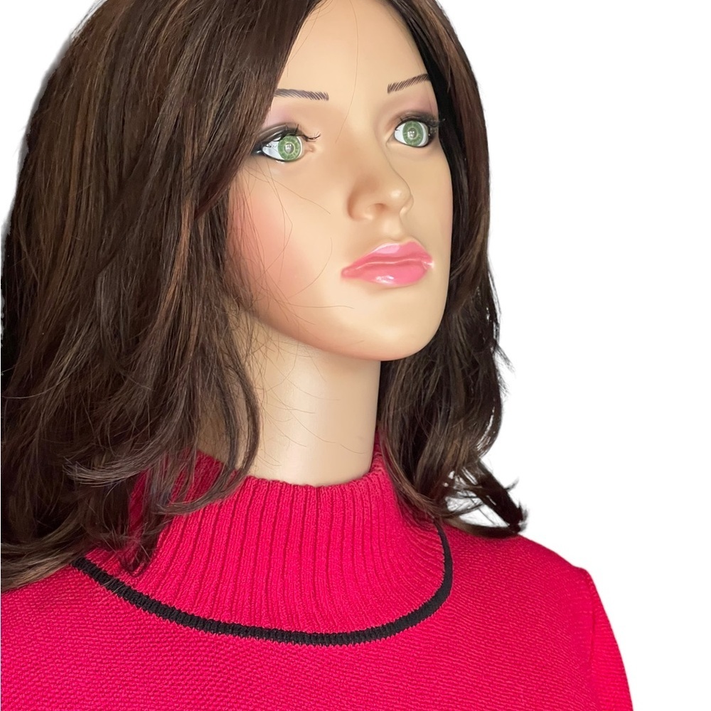 St‎ John red Bow Mock Turtleneck Size M - Picture 8 of 15